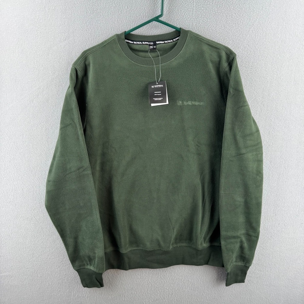 Baerskin Tactical Sweater Crewneck Sweatshirt Mens Medium Green Fleece NEW NWT